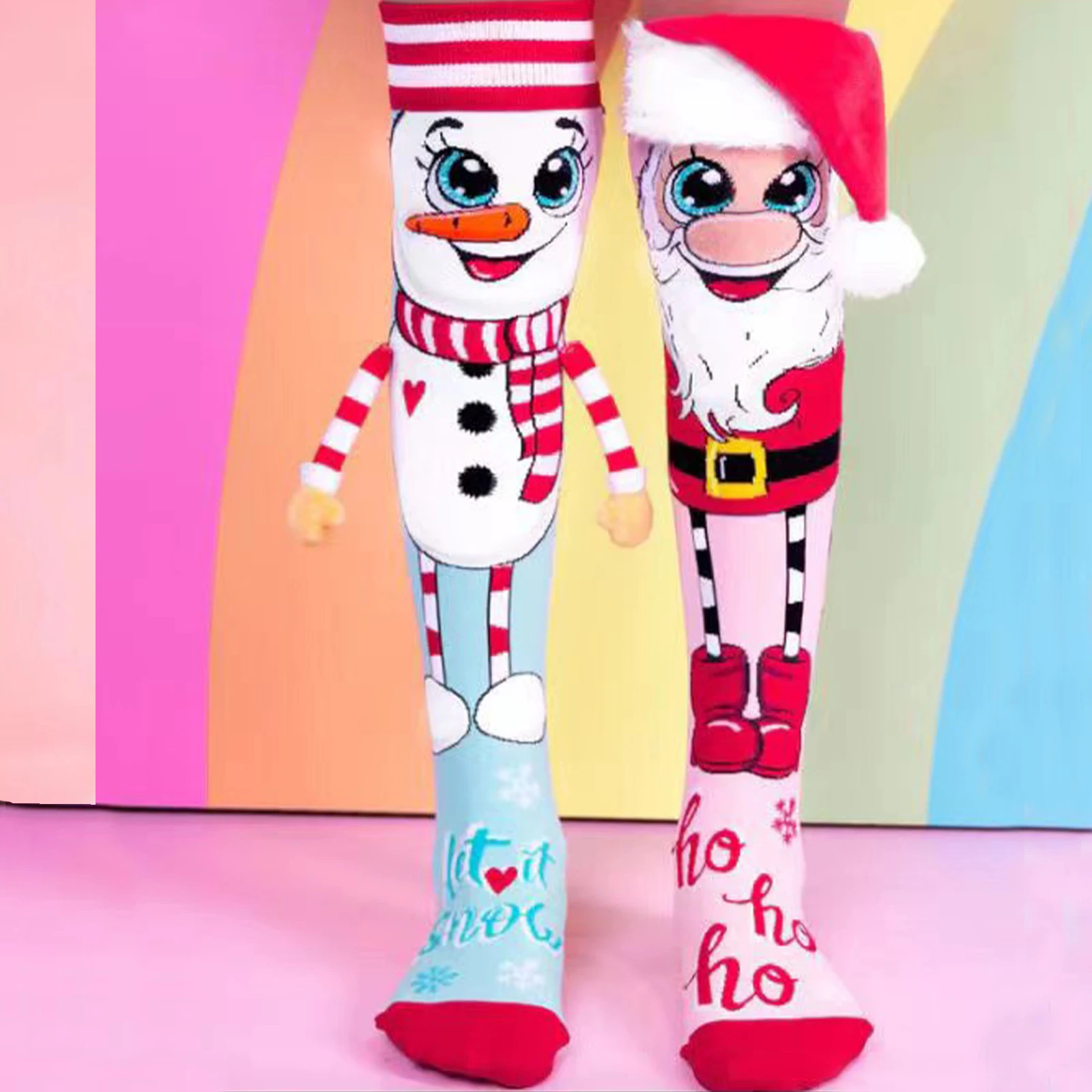 Новинка забавные детские носки милые длинные для девочек высокие рождественские