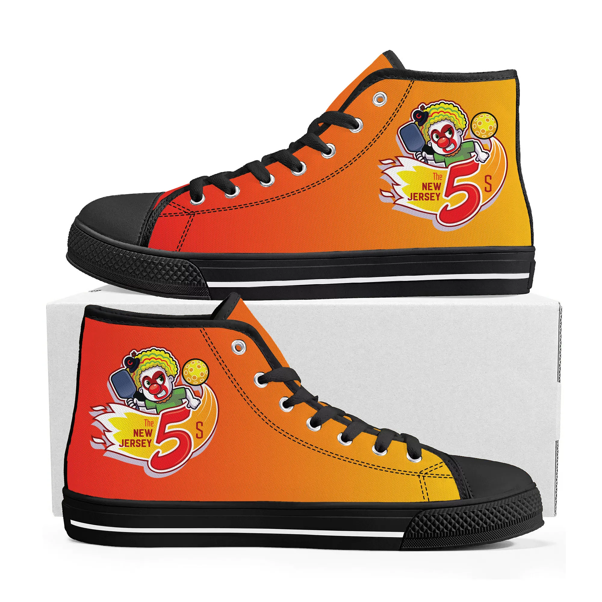 

NEW JERSEY 5'S pickleball High Top Sneakers Mens Womens Teenager Canvas High Quality Sneaker Casual Custom Made Shoes DIY Shoe