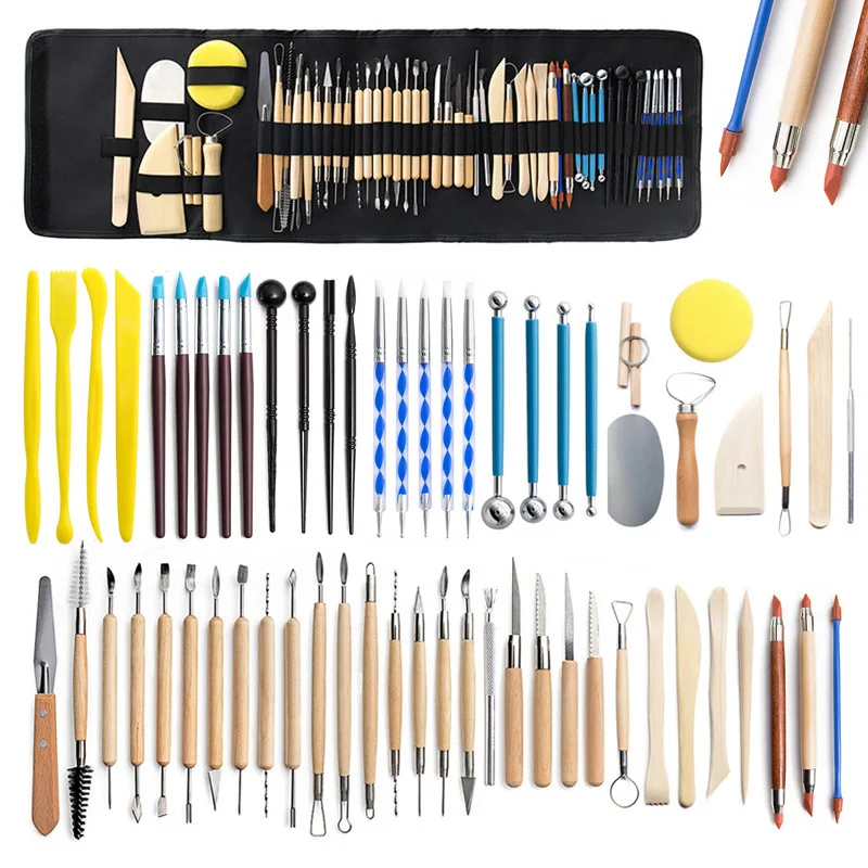 

DIY Pottery Clay Sculpting Tools Pottery Carving Tool Kit With Carrying Case Bag For Beginners Professionals Pottery Modeling