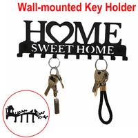 Wall-mounted Key Organizer Rack Sweet Home Keys Organizer Holder Wall Door Hanger Hook Storage Rack for Coat Hat Clothes Key