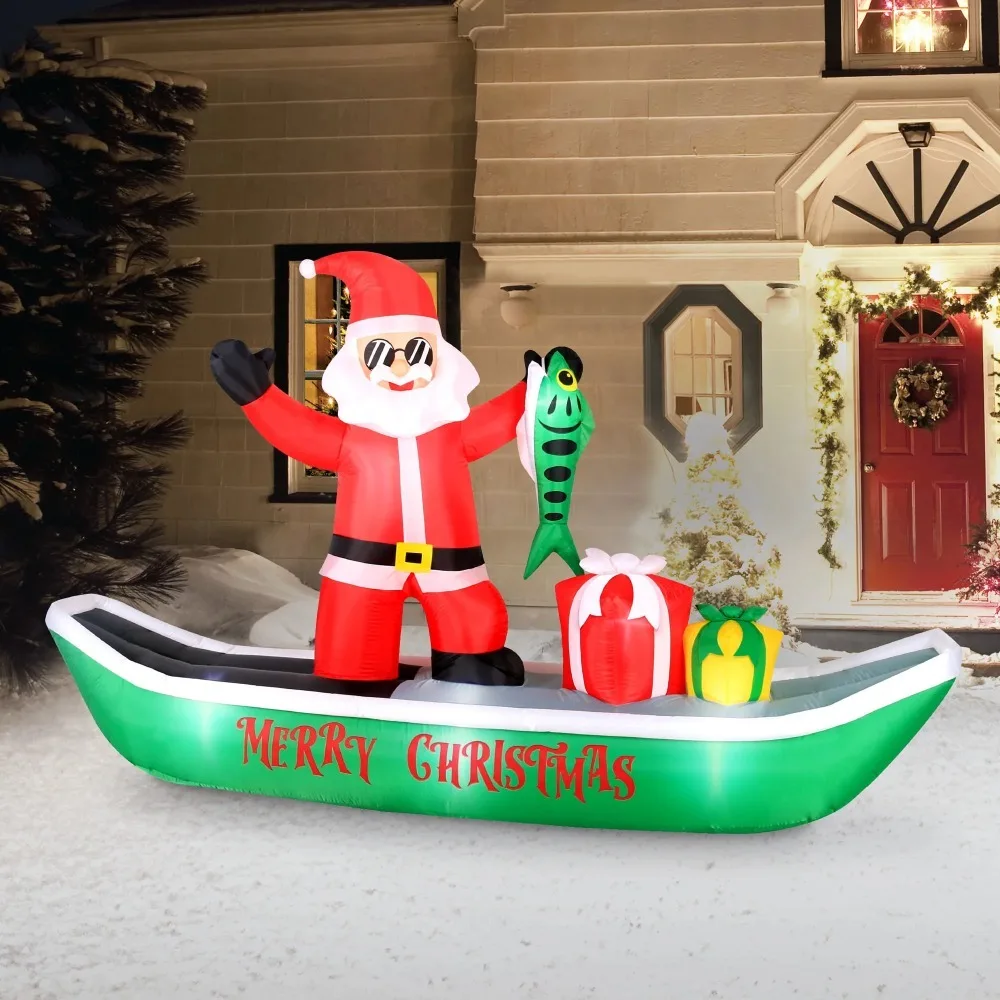 

Christmas Gift 10Ft Tall Fishing Santa Inflatable Outdoor Decor Christmas Decoration Liquidations Decorations 2024 Tree Event