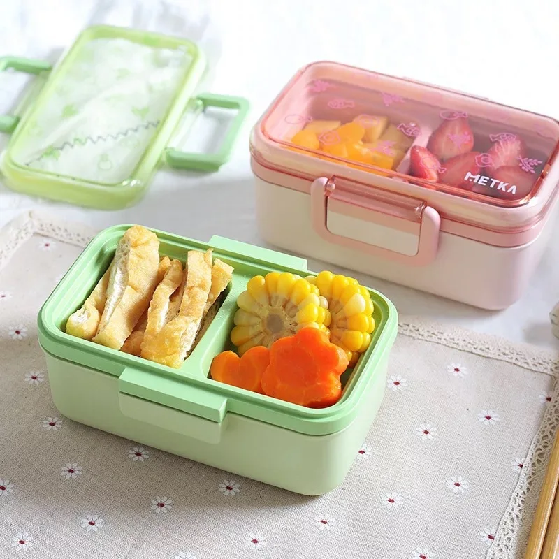 

Экологически чистый Ланч-бокс из бамбукового волокна Bento без разделительной пластины, детский подарок из бамбукового волокна