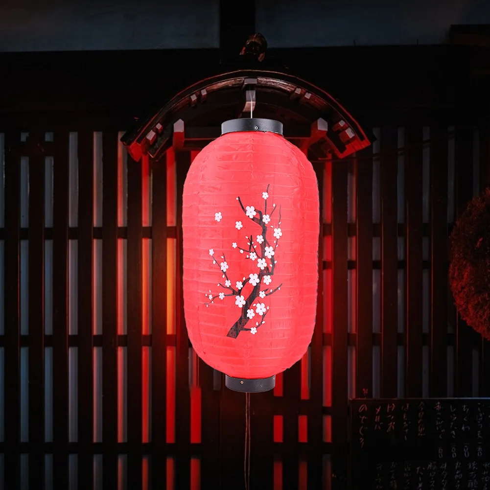 

25cm Plum Long Shaped Lampion Blossom Hanging Lantern Lamp Sushi Restaurant Home Hanging Lampion Decoration Outdoor Signs