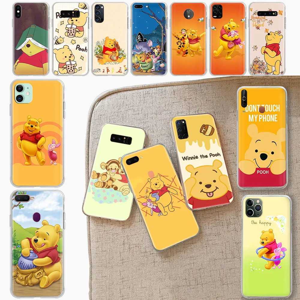 B-28 Винни-Пух из ТПУ для Tecno Camon 15 16 17 18 19 Pro Premier 17P 18i 18T 18P POP 4 5 LTE 3 Pova 2 Neo