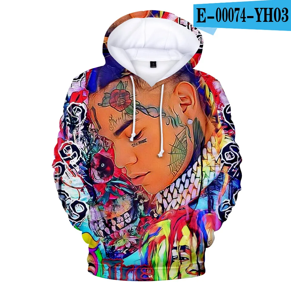 

Hip Hop Personality Rapper Tekashi69 6ix9ine 3D Hoodies Sweatshirts Man/Woman Long Sleeve Hoodie Fashion Cute Sweatshirt Clothes