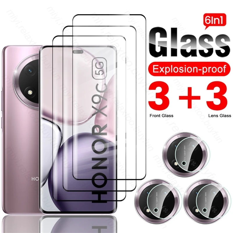 Закаленное стекло 6 в 1 для Honor X9c 5G 9H изогнутая защитная пленка экрана HonorX9c