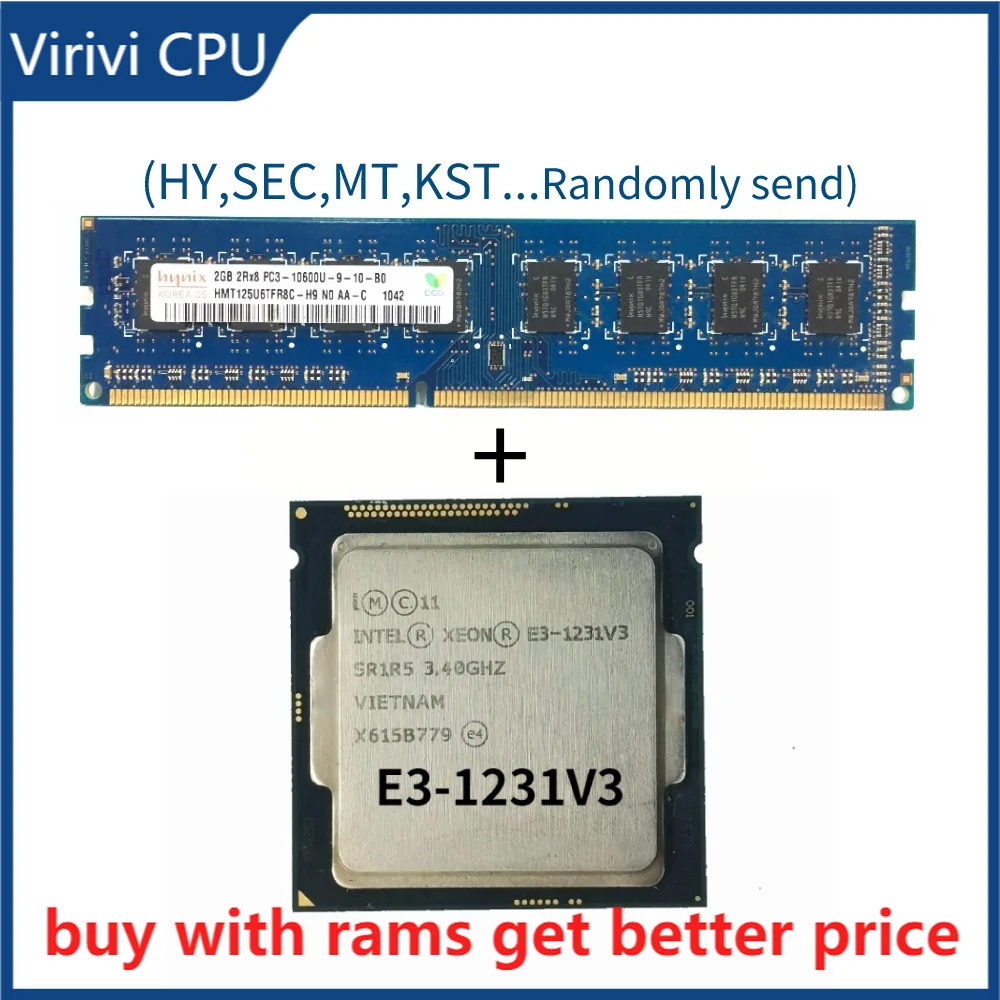 

DDR3 2G 1333Mhz with E3-1231 v3 E3 1231 v3 E3 1231v3 3.3 GHz Quad-Core CPU Processor 8M 80W LGA 1150