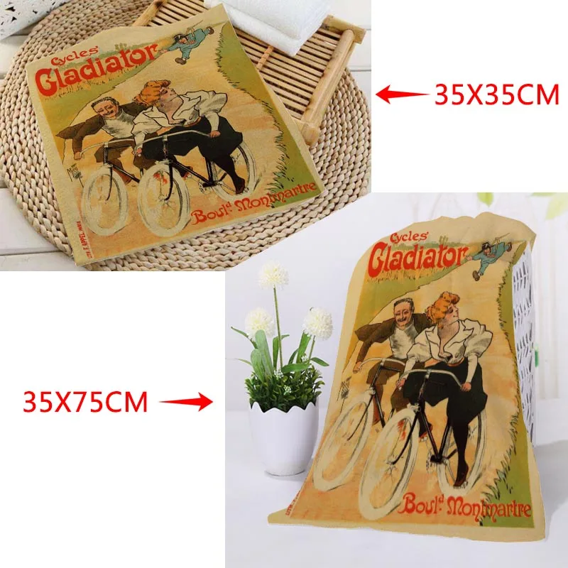 

Custom Bicycle Vintage Towel Microfiber Bath Towel Baech Towels Sport Drying Travel Towels 35X35cm35x75cm