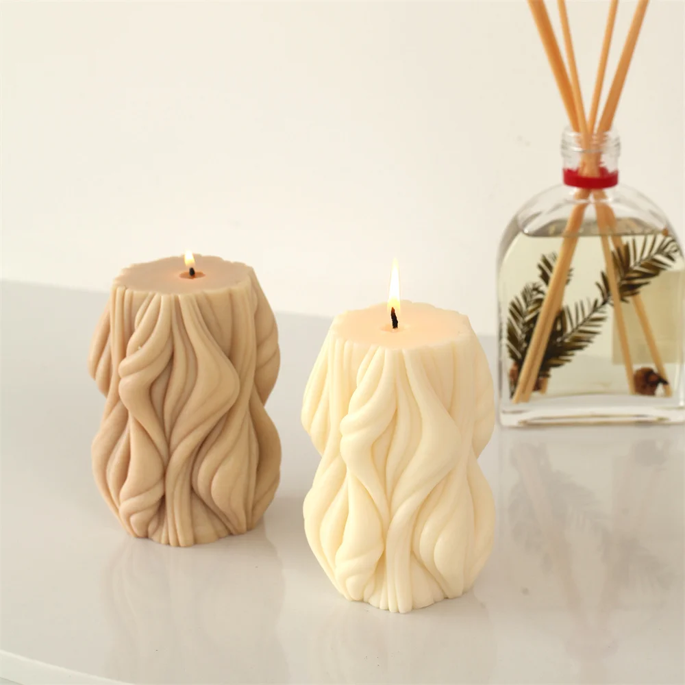 

Ocean Wave Candle Making Mold Irregular Pillar Silicone Mould Decorative Aromatic Candle Forms for Decoration