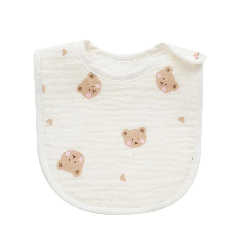 

Burp Cloth Bib Baby Cotton Bib with Floral Printing Comfort 2-Step Snap Button Skin Friendly Nursing Bib Feeding Supply