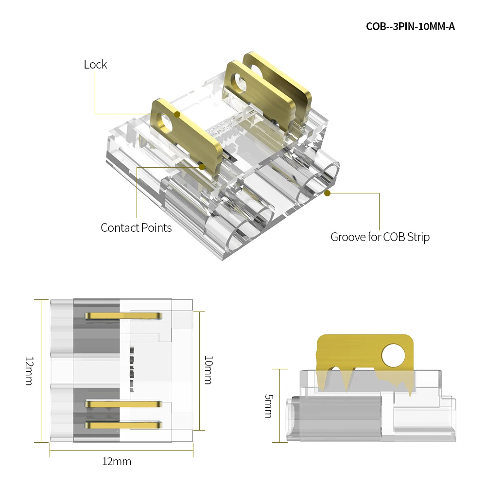 

Разъемы для светодиодной ленты WS2811/WS2814 COB 8/10/12 мм