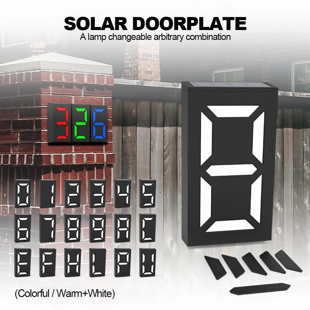 

Solar House Number Outdoor Address Lights Lamp Doorplate Solar Number Doorplate Outdoor Lighting Exterior House Numbers Lights