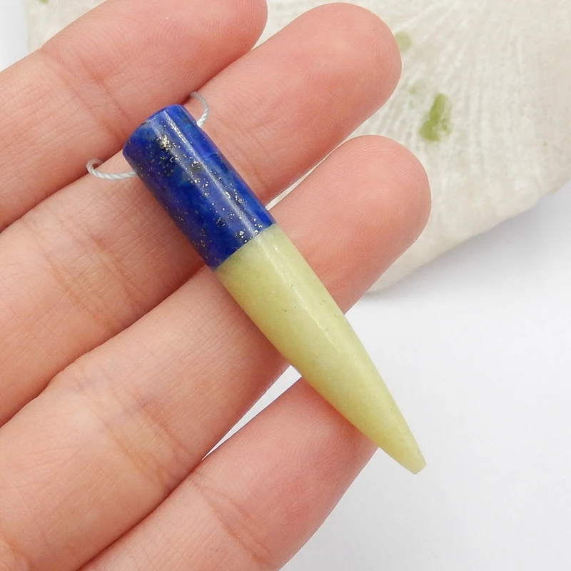 

Полудрагоценные камни, натуральный драгоценный камень, лазурит интарсия, модный женский кулон из бисера 43x8 мм 5 г