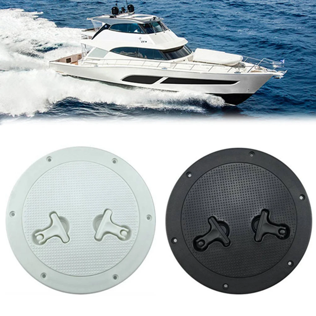 

8Inch Hatch Cover Skidproof Anti Corrosion Boat Deck Covers Reinforcing Design Side Scuttle Blind Yacht Marine Black