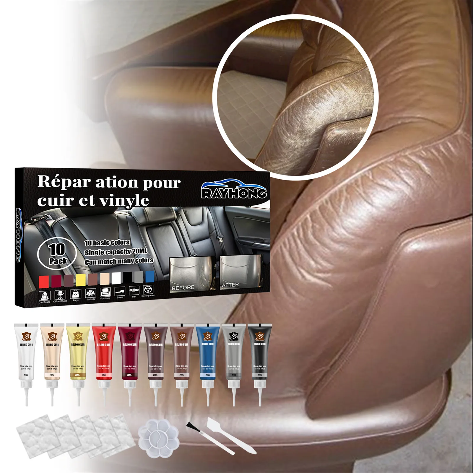 

Leather Care Balm For Car Upholstery Leather Balm Cream For RecolouringUpholstery Dye Paint For Faded And Scratches Leather