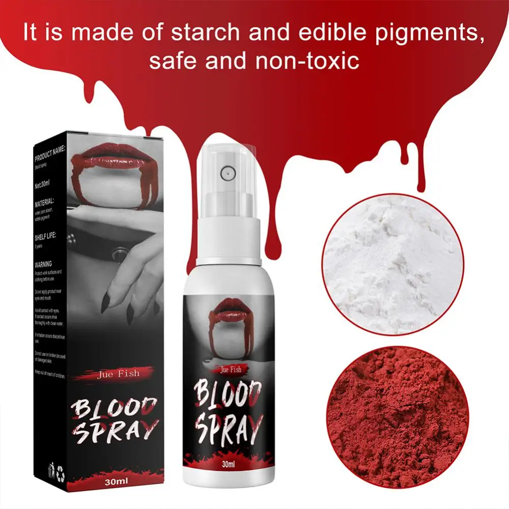 

30ml Zombie Makeup Props Lightweight Fake Blood Artificial Realistic Stunt Toy Horror Bady Paint Cos Decoration Plasma Spray