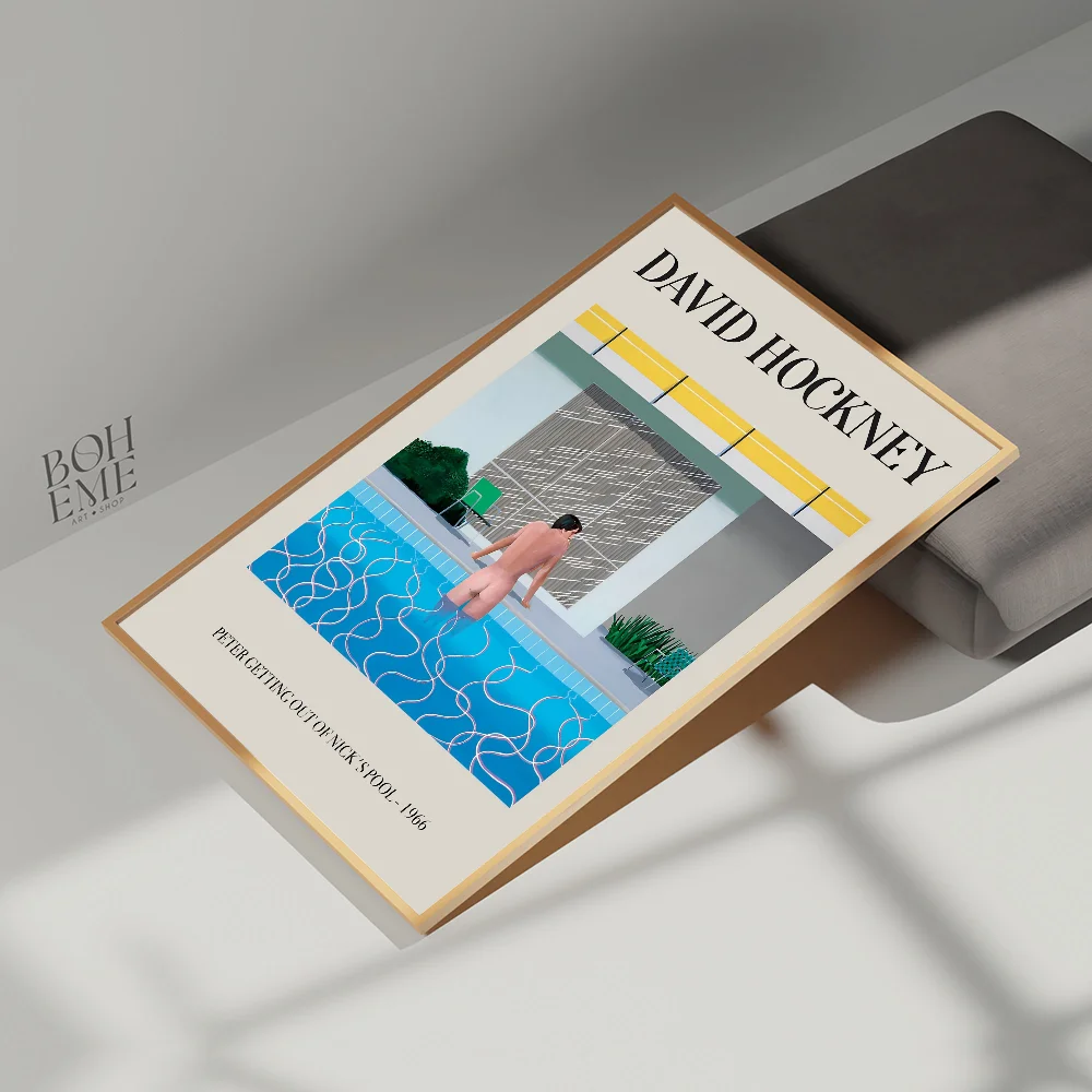 Дэвид Хокни Винтажный Художественный Принт Терраса Высококачественный HD Белый