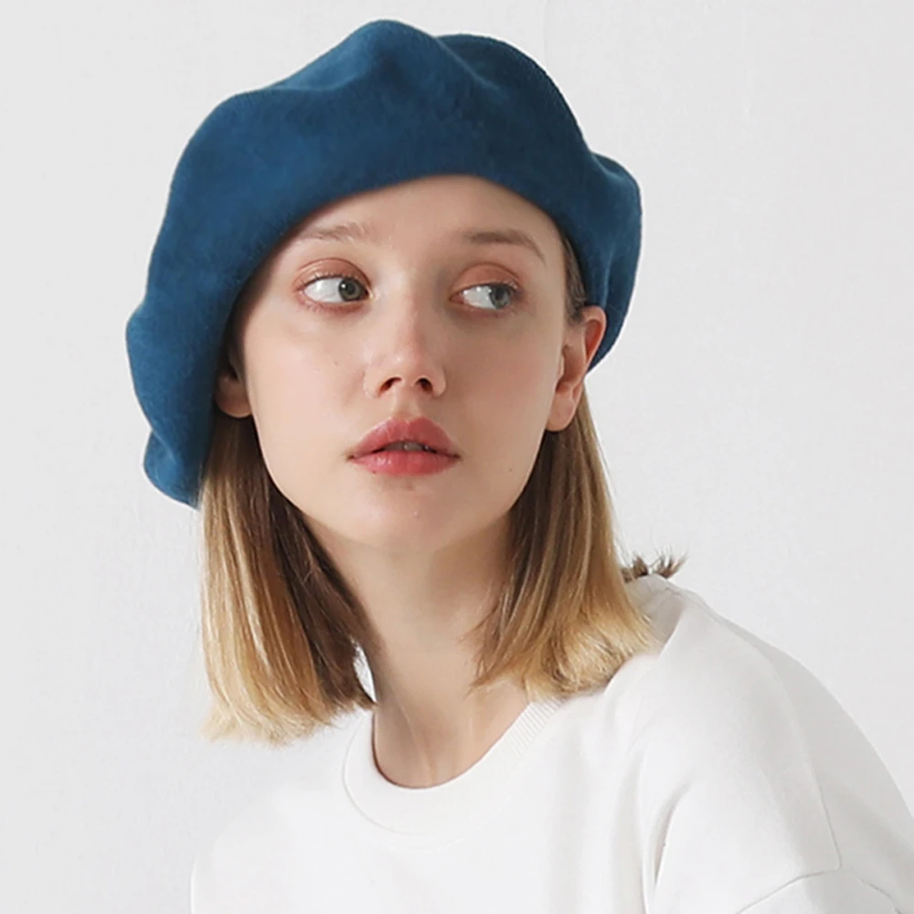 Bonnet béret en laine respirant pour femmes  Vintage  ample  élégant  dame  hiver  2020