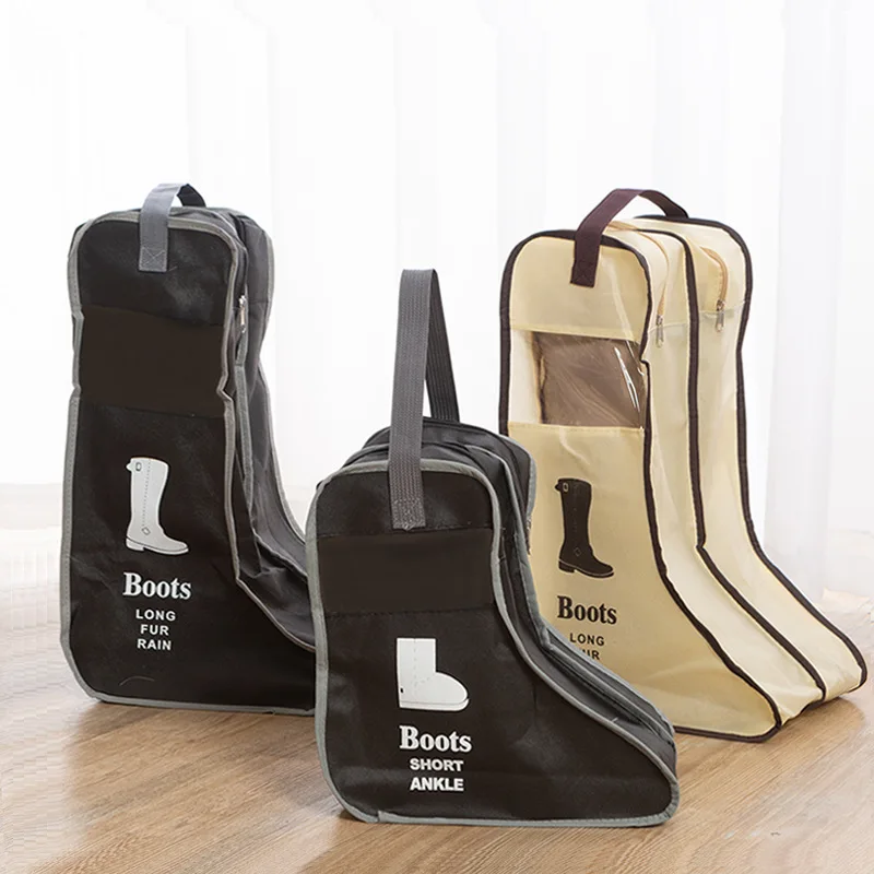 

Boot Storage Bag Waterproof Dustproof Transparent Shoes Organizer Zippered Portable Folding Pocket Household Travel Storage