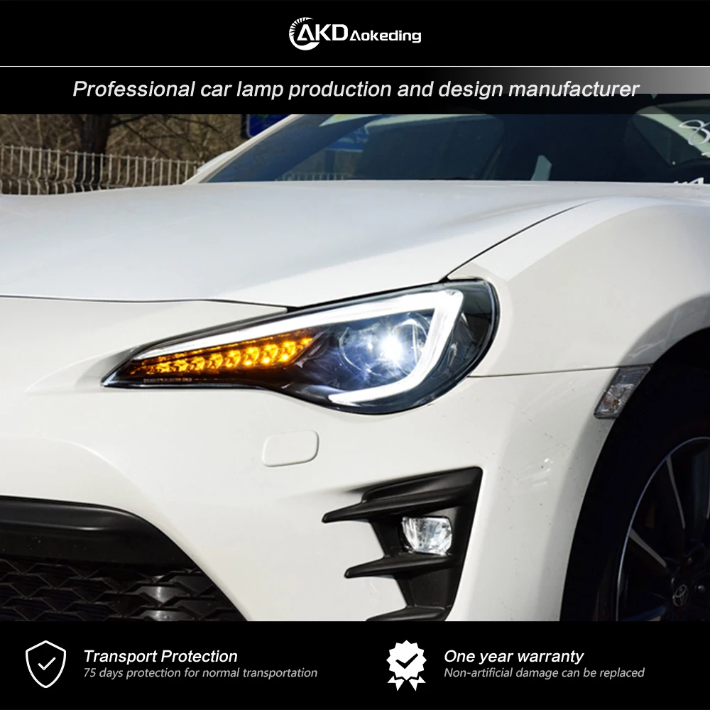 Фары AKD для Subaru BRZ фары 2012-2021 FT86 GT86 DRL H7 двойная ксеноновая лампа в сборе