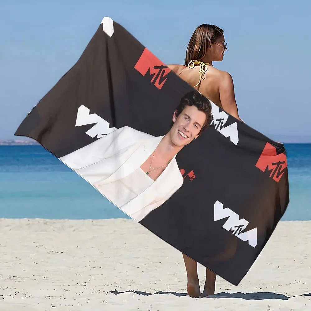 S-Shawn Mendes Пляжное полотенце из микрофибры без песка Быстросохнущие мягкие
