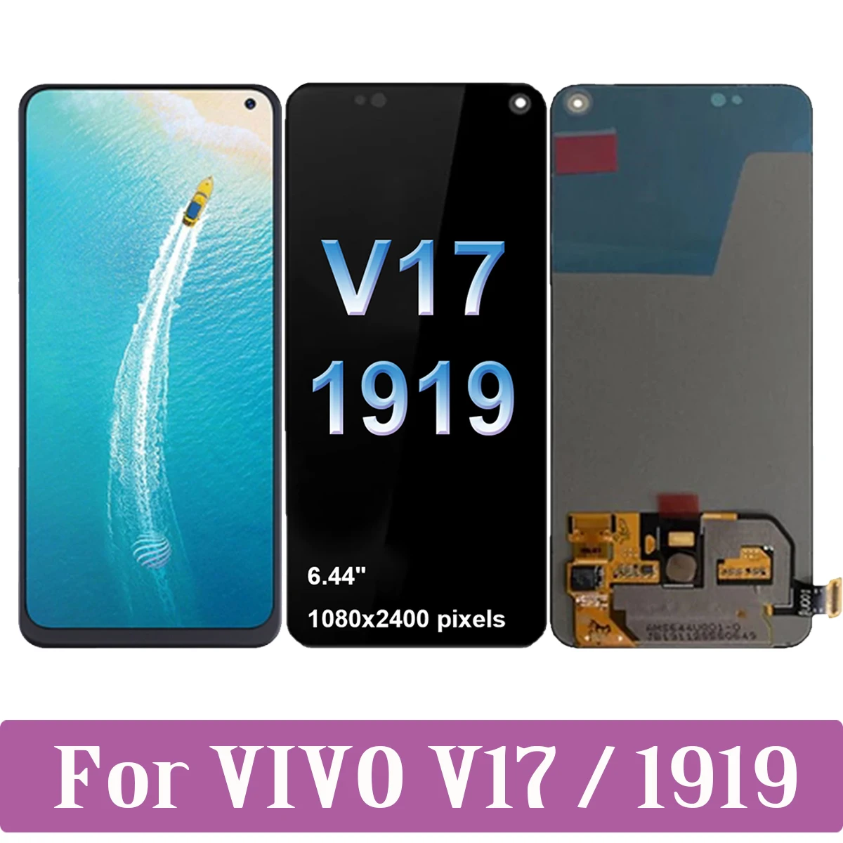 

6.44'' AMOLED Original For VIVO V17 1919 LCD Display Touch Screen Replacement Digitizer Assembly For VIVOV17 LCD