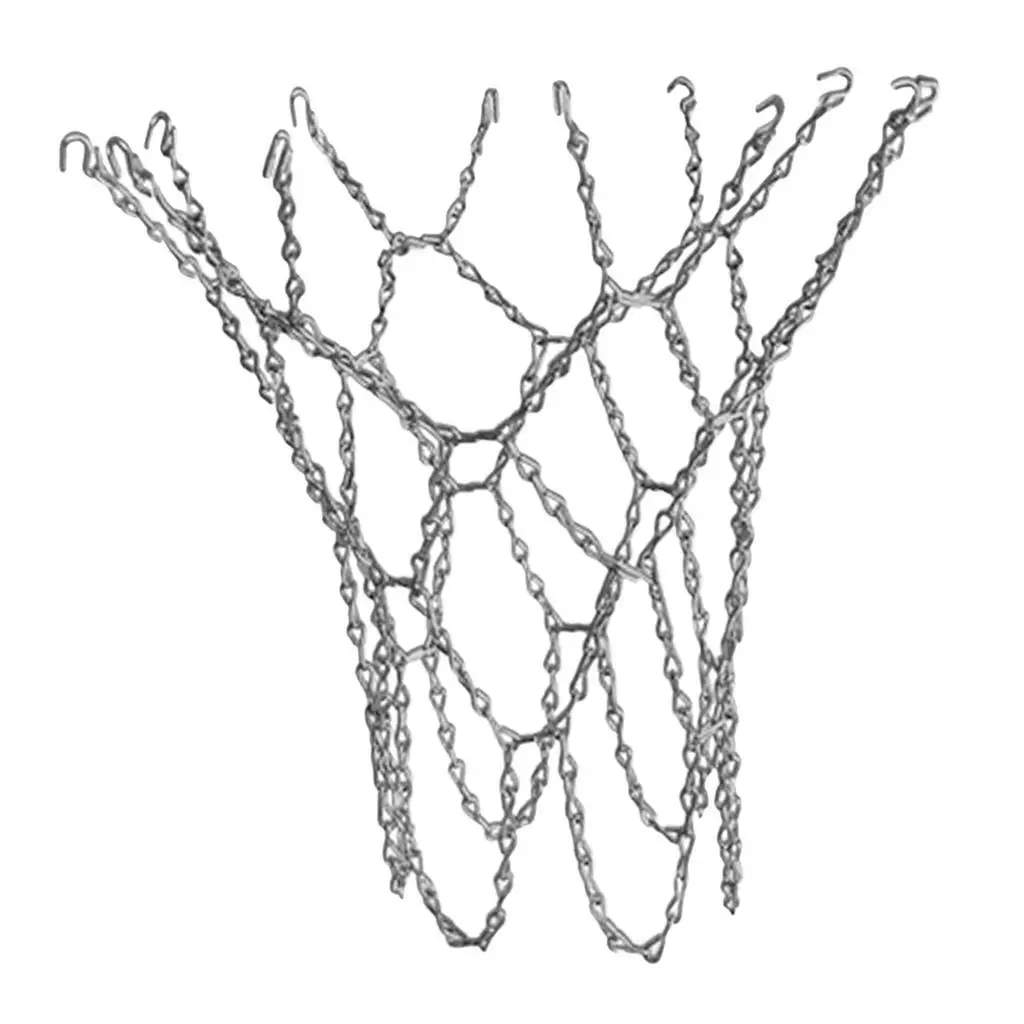 

12-Loop Basketball Net Zinc Plated Steel Outdoor Rim Loop Aureate and Argent