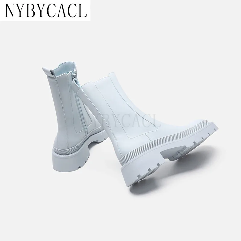 New Design Platform Women Ankle Boots Round Toe Thick Bottom Winter Black Outdoor Shoes Fashion Ladies Motorcycle Boots 2022