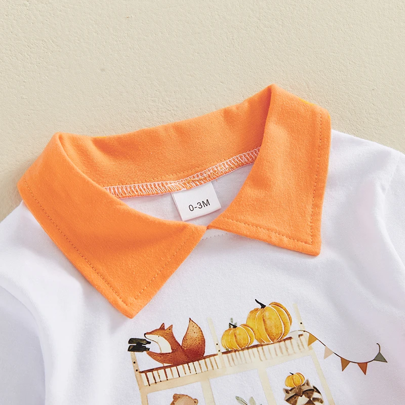 Детский комбинезон с длинным рукавом и отложным воротником