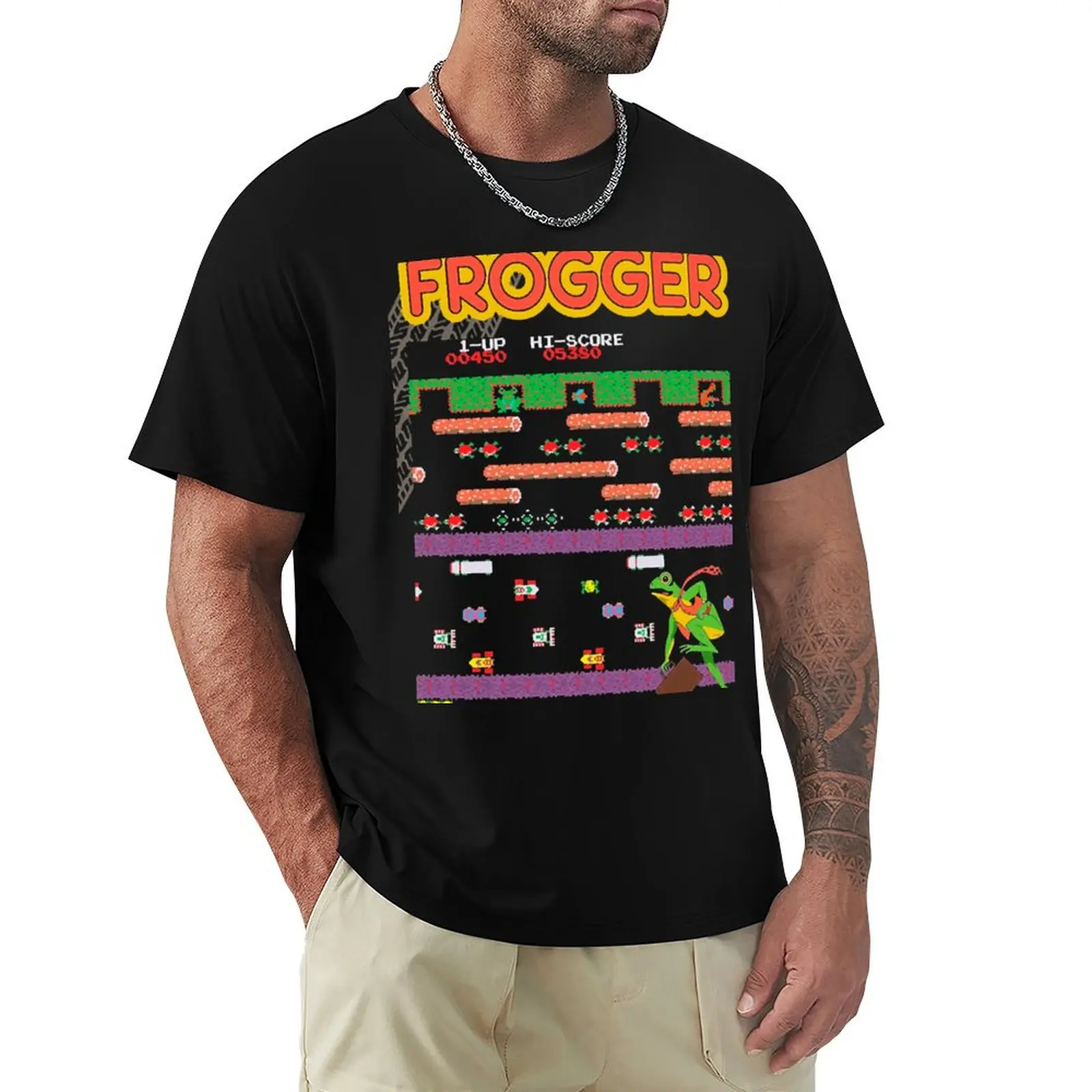 Mod.3 футболка с видеоиграми Arcade Frogger большого размера в стиле аниме большие и