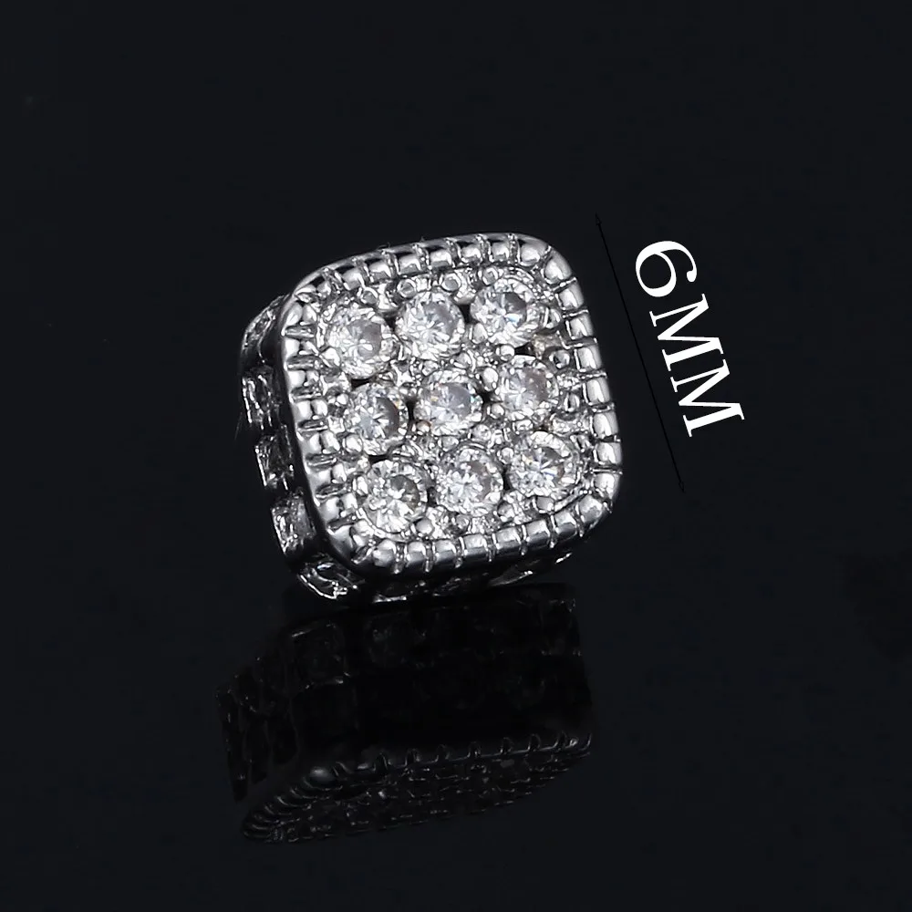 6 мм магнитные циркониевые геометрические роскошные серьги в стиле хип-поп-рок