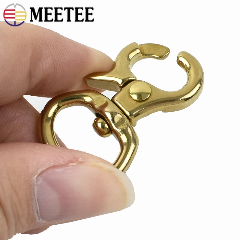 Пряжка Meetee 8-15 мм из твердой латуни застежка-карабин для сумки поворотные зажимы