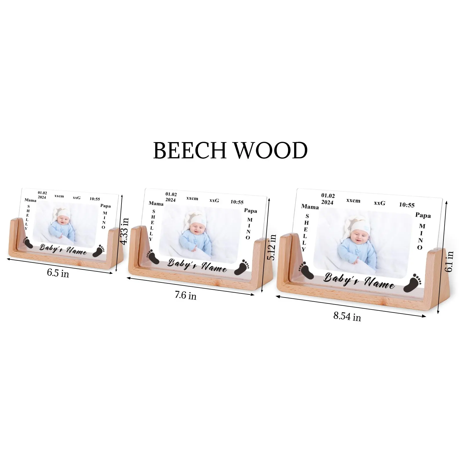 Изготовленная на заказ детская фоторамка для свидания высоты и веса