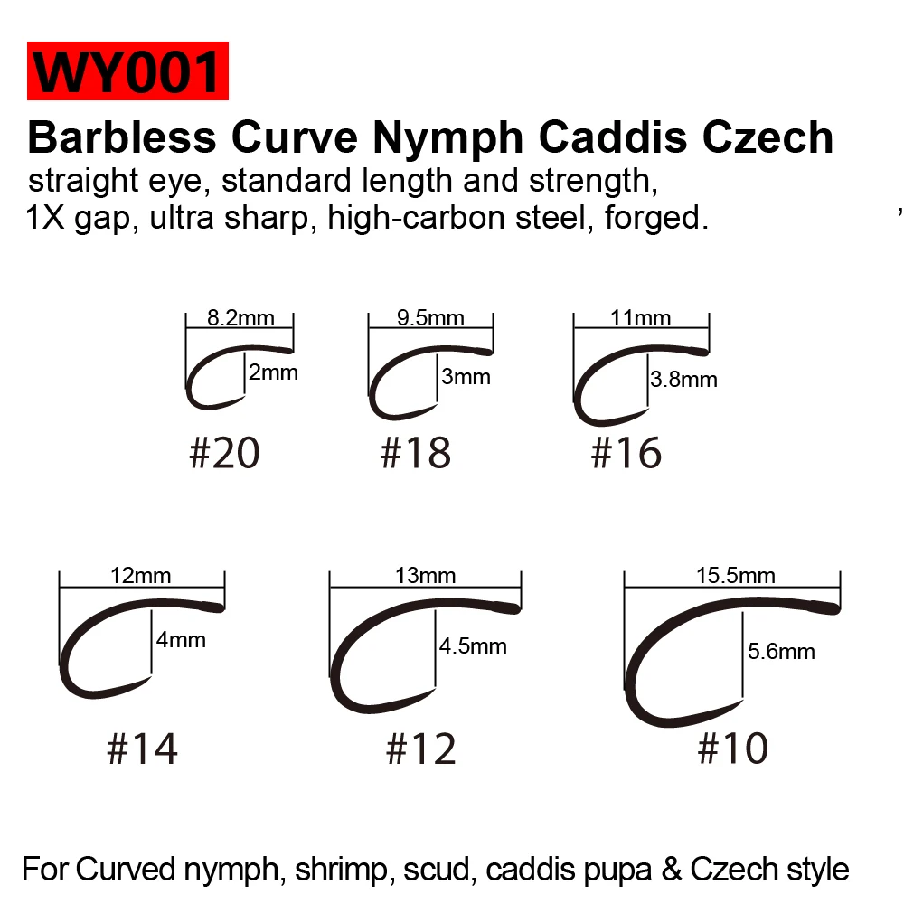 Bimoo 200 шт. черные безбородые крючки для вязания мушек Nymph Scud Caddis Streamer Dry Wet морской и пресноводной рыбы.