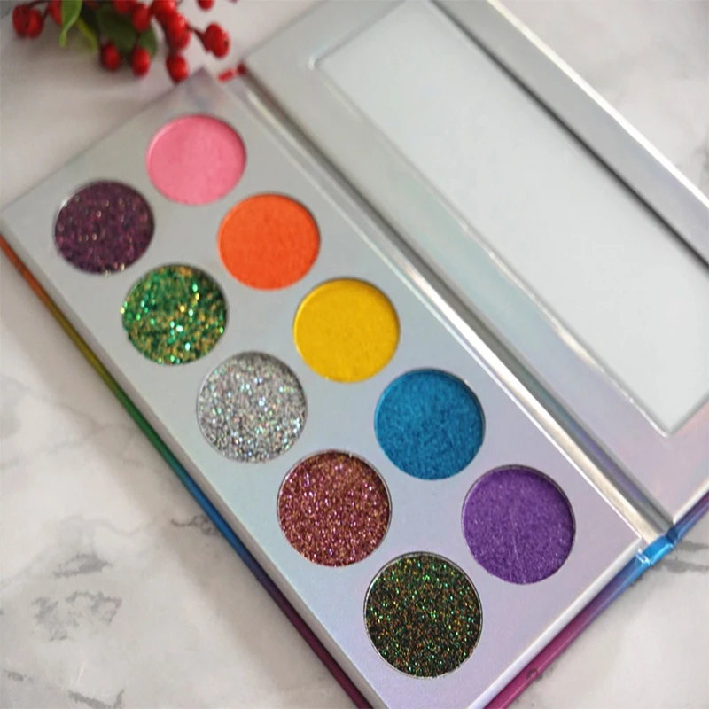 Custom 10 Colors Glitte Matte Eyeshadow Makeup Palette Waterproof Long Lasting Eye Pigment Cosmetics Private Label Custom Bulk