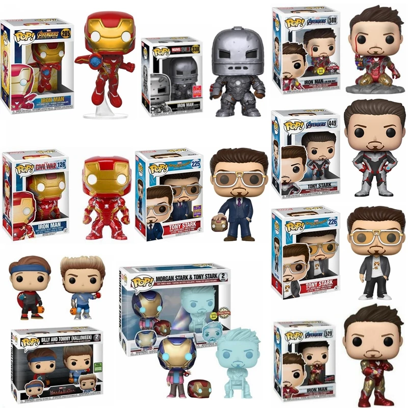 Disney Funko POP Marvel Мстители Железный человек 580 # Тони Старк Морган Старк 225 #2 #338 #226 #529 #126 #285 # детская модель игрушка подарок