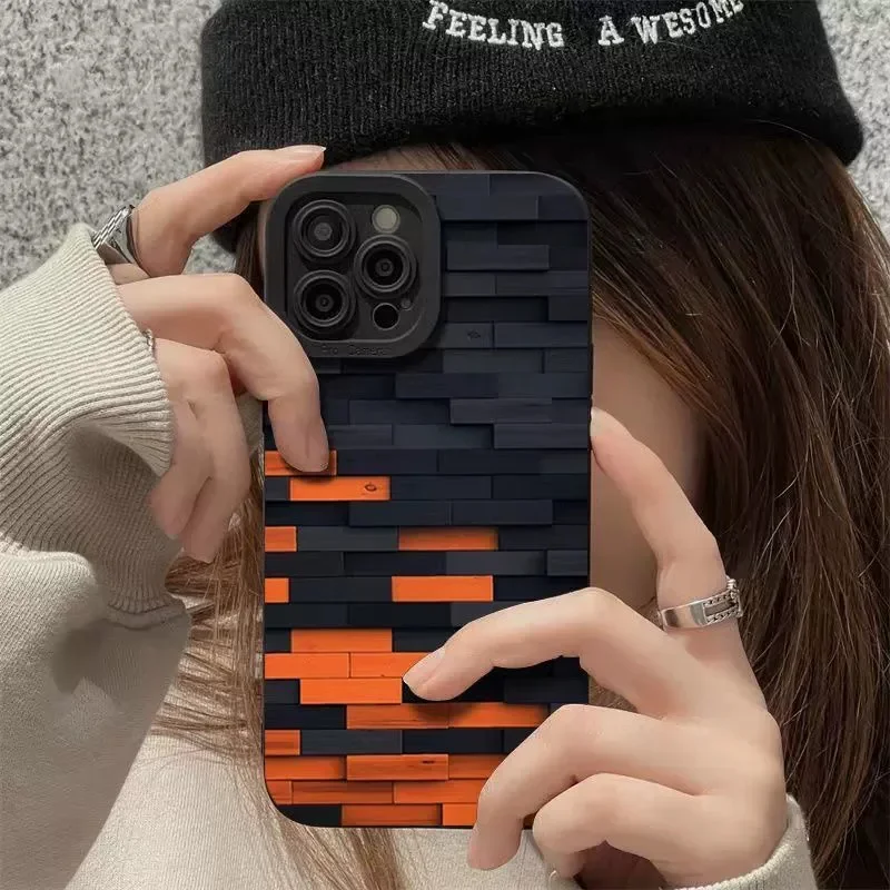 

For IPhone15 14 13 12 11 XR XS Pro Max 14 7 Plus 12 13 Mini Luxury Colorful Rectangle Phone Case Camera Protection Silicone Case