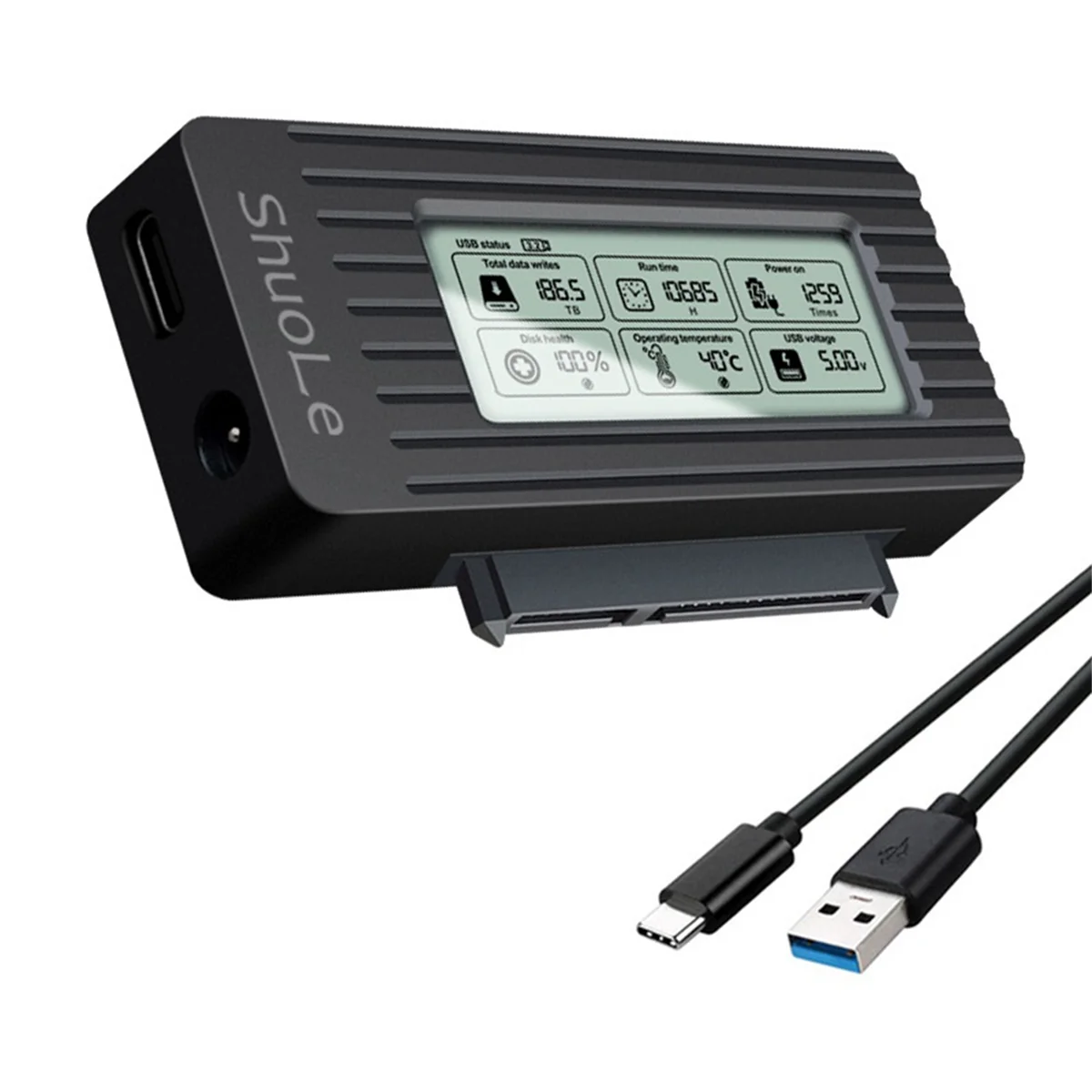 Фото Лучший чехол для жесткого диска ShuoLe USB 3.1, адаптер для жесткого диска 2,5/3,5 дюйма, интеллектуальный цифровой дисплей, кабель Easy Drive №5