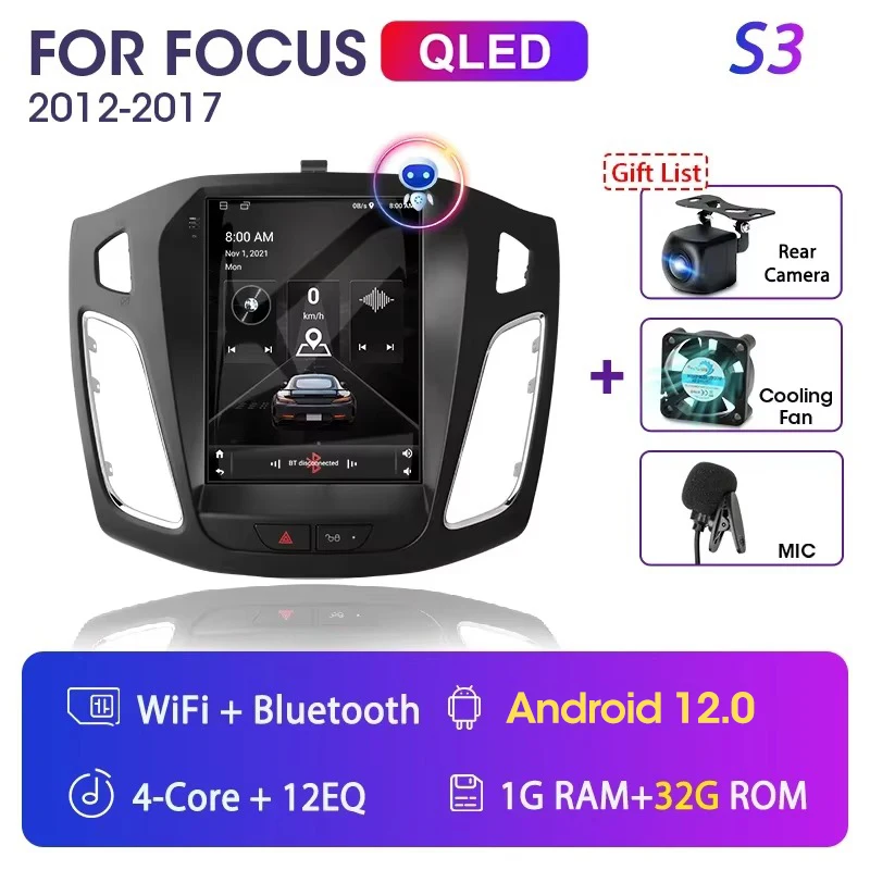 

Srnubi 9,7 "Android 12 Автомобильный радиоприемник для Ford Focus Mk 3 2011 2012-2019 Мультимедийный плеер 2 Din Carplay Авто Стерео GPS DVD 2din