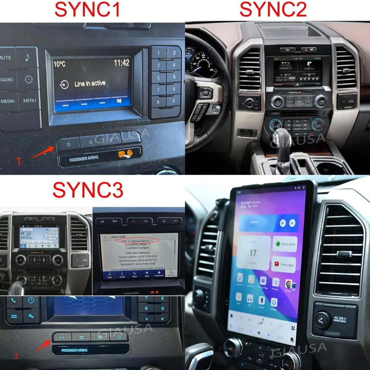 14 4-дюймовый Android 8 + 128 ГБ для Ford F150 F250 2015-2021 Tesla Style Автомобильный GPS-навигатор