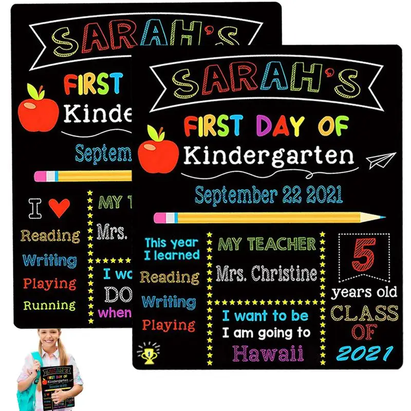 

Back To School Board Reusable First & Last Day Of School Chalkboard Reusable 1st Day Of Preschool/ Kindergarten Photo Props For
