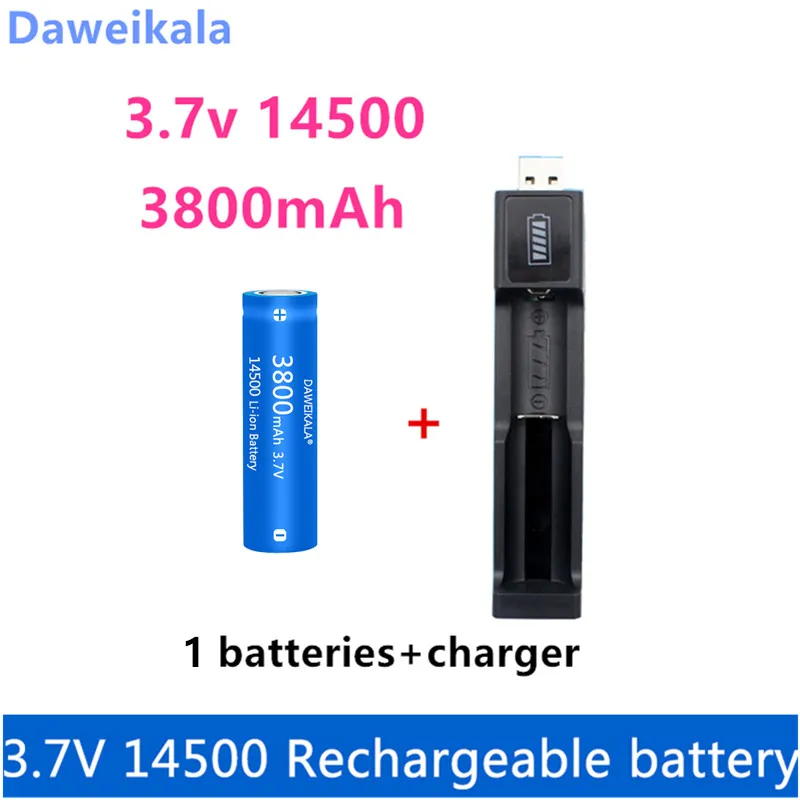 

Новинка 2022, литий-ионная батарея 14500 в, 3,7 мАч, перезаряжаемая батарея для фонарика, детских игрушек, фонарика + Бесплатная доставка + зарядное...