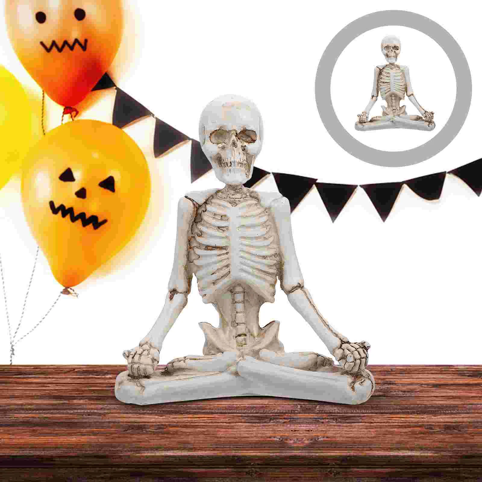 

Yoga Statue Halloween Figurine Meditating Table Home Decoration