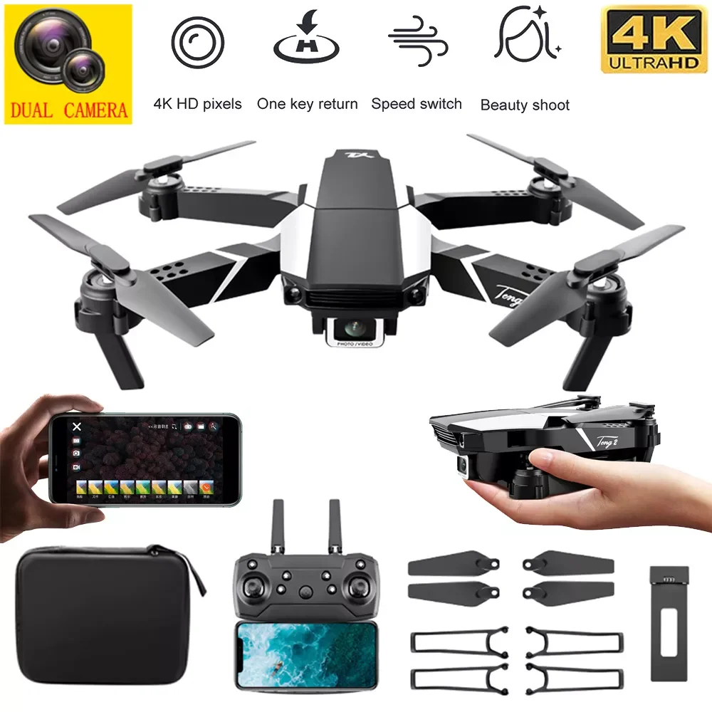 

New Mini Drone 4K Dual Camera HD Wide Angle Altitude Hold FPV Drone RC Helicopter Foldable Quadcopter Toys for Beginners