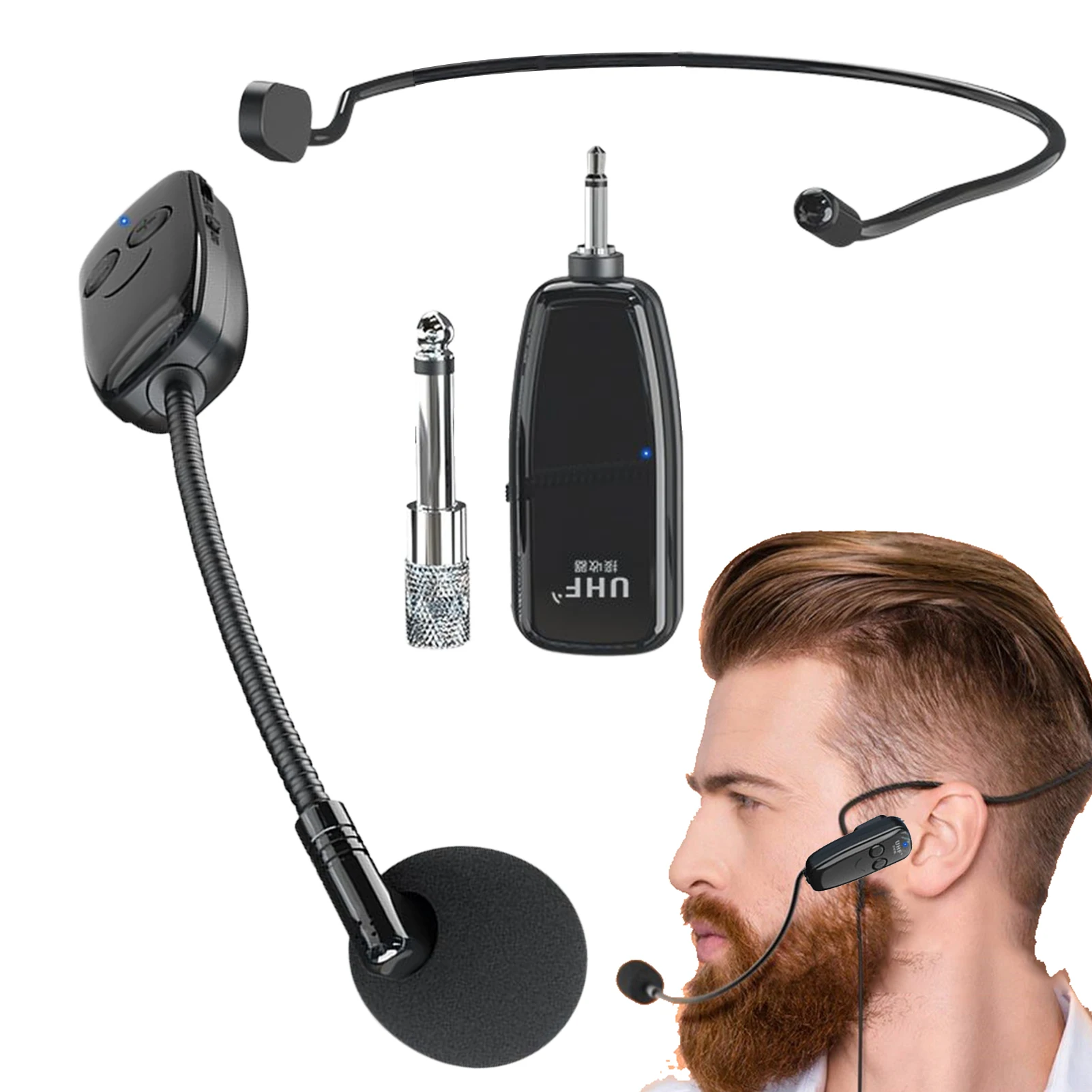 

Wireless Microphones UHF Wireless Microphone Headset Working Time 6H Microfono Inalambrico For Mic Speakers Amplifier PA System