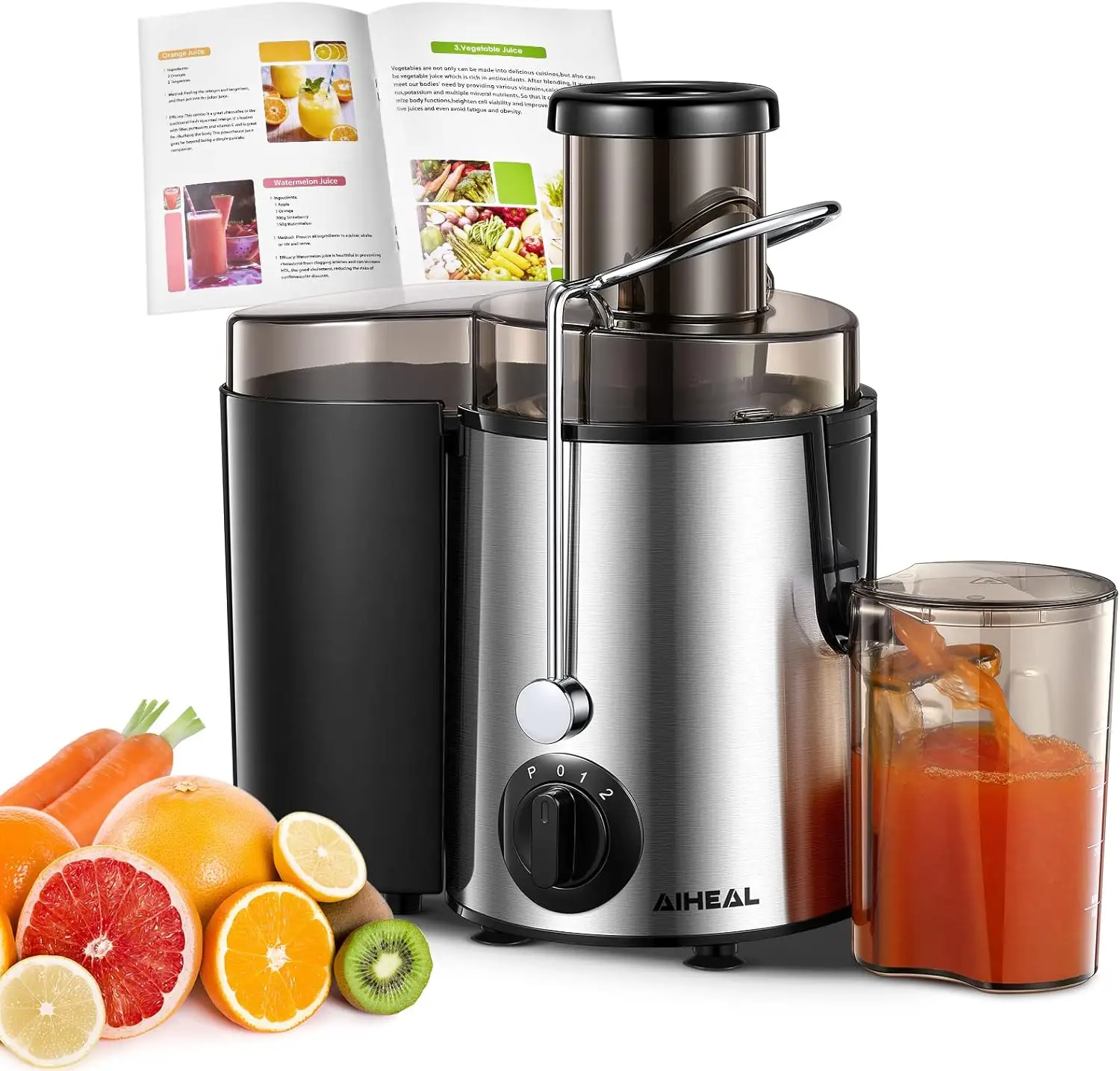 

Machines, AIHEAL Juicer Vegetable and Fruit Easy to Clean, Centrifugal Juicer with 3 Speed Control, Upgraded 400W Motor, Cleanin