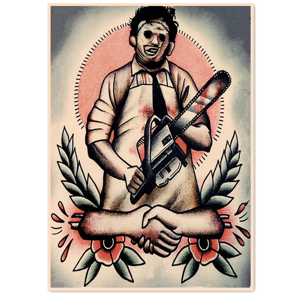 Пила татуировки искусство фильм постер и принты настенные картины винтажная