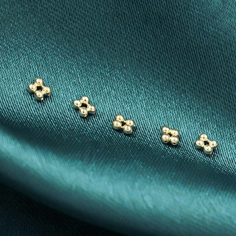 Лот прокладок из четырехъядерных бусин с позолотой 14 карат фурнитура для цепочек