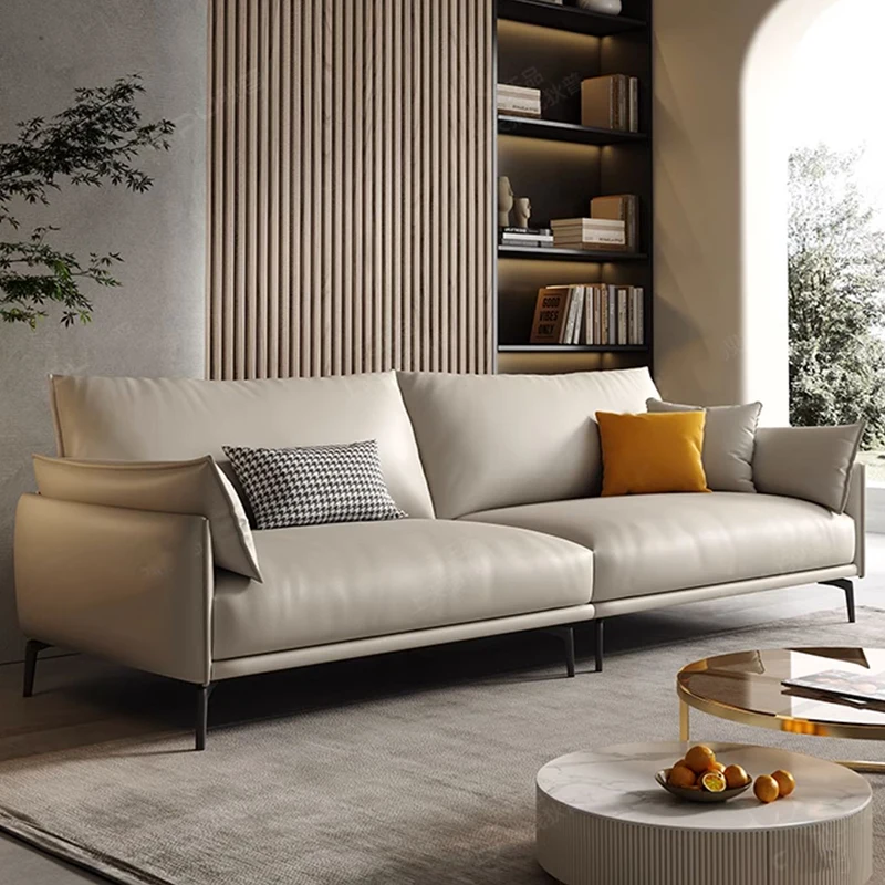 skórzanym fotelem 3-osobowa minimalistyczna sofa do salonu dla dorosłych leniwa prosta miękka podłoga Divani Soggiorno dom umeblowanie