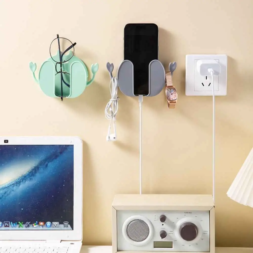 

2PCS Multipurpose Wall Holder Hook Self-adhesive Phone Charging Holder Wall Mounted Remote Control Organizer Storage